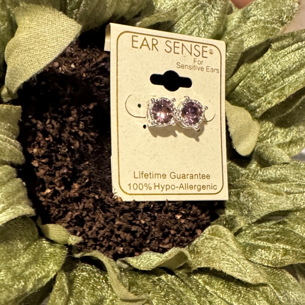 Ear Sense Hypo-Allergenic Purple Stud Earrings